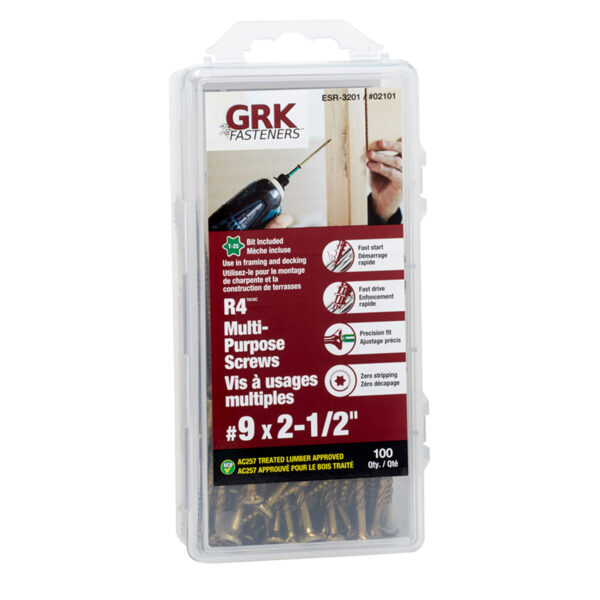 9 X 2 1/2" R4 GRK SCREW 100 PCS / PKG