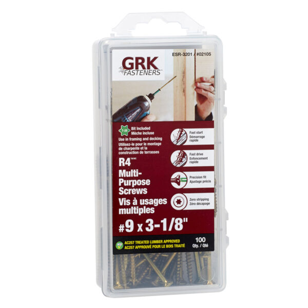 9 X 3 1/8" R4 GRK SCREW 100 PCS / PKG
