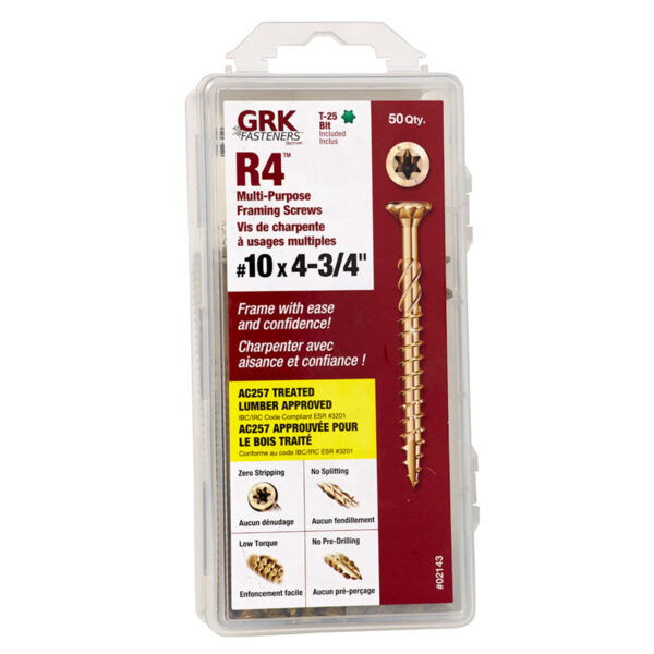 10 X 4 3/4" R4 GRK SCREW 50 PCS / PKG