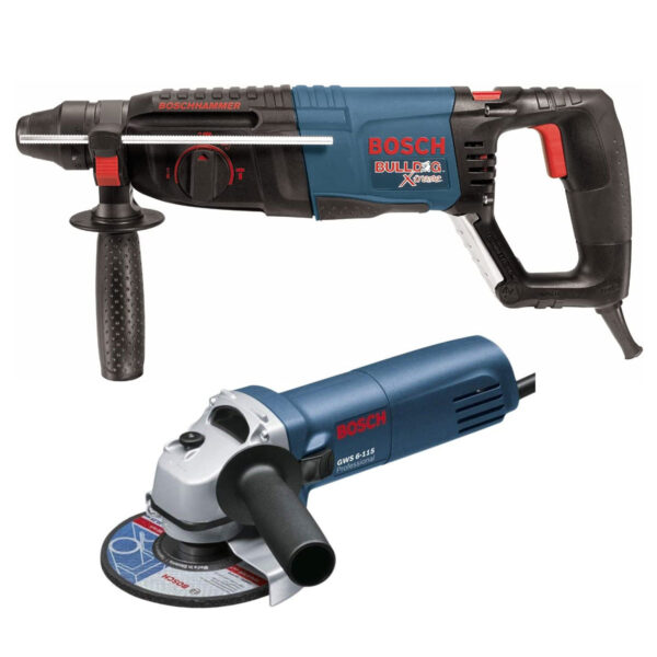 BOSCH 11255VSR HAMMER DRILL + GWS8-45 GRINDER COMBO KIT