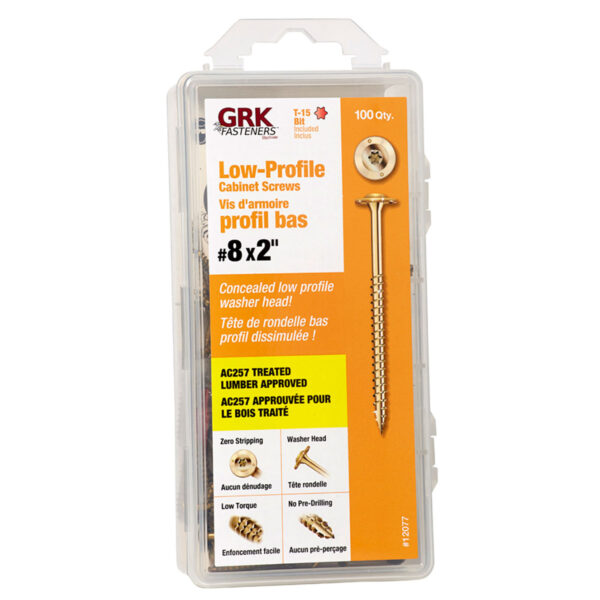8 X 2" CABINET GRK SCREW 100 PCS / PKG