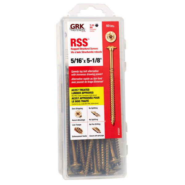 5/16 X 5 1/8" RSS GRK SCREW 50 PCS / PKG
