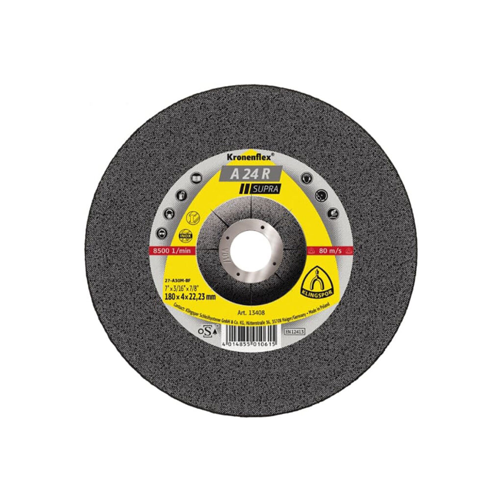 Kronenflex grinding discs A 24 R Supra 7 x 1/4" x 7/8"