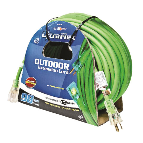 100' 12/3 SINGLE END EXT CORD GREEN