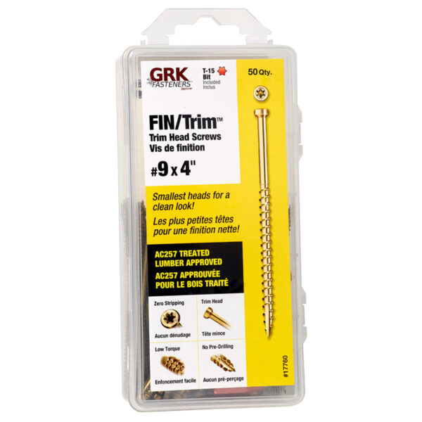 9 X 4" TRIM HEAD GRK SCREW 50 PCS / PKG