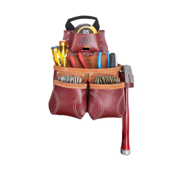 Kuny's 10 Pocket Constuction Workers Heavy Duty Leather Tool and Nail Bag