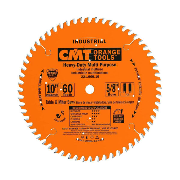 CMT 10"x 60 T 5/8" Bore Multi Purpose Saw Blade