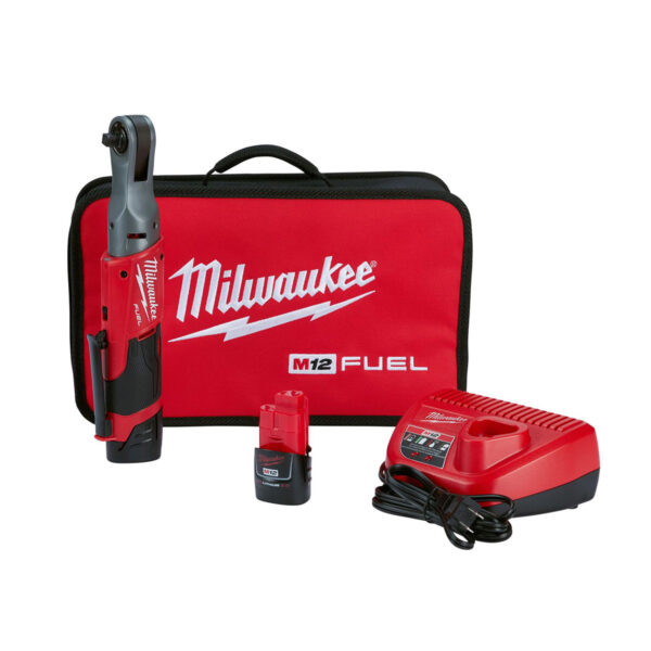 MILWAUKEE M12 FUEL 3/8 RATCHET W/ 2 X 2AH BATTERY