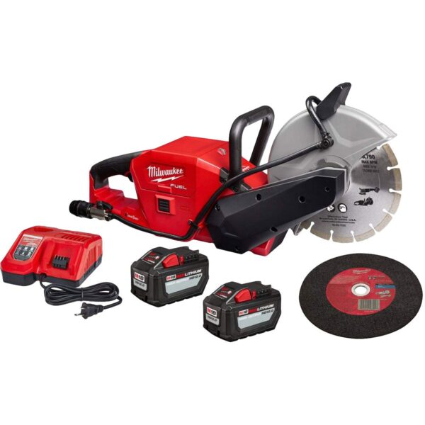 MILWAUKEE M18 FUEL 9" CUT OFF SAW W/ 2X 12AH BATTERIES