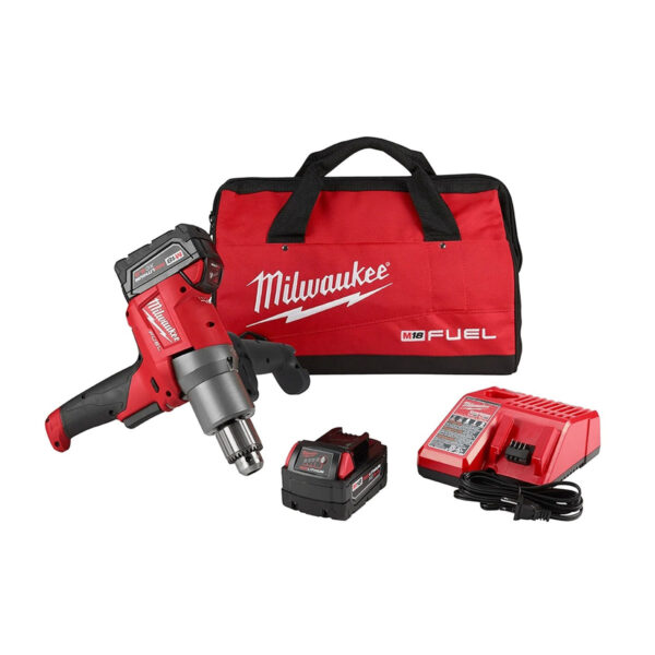 MILWAUKEE M18 FUEL MUD MIXER WITH 180deg HANDLE KIT