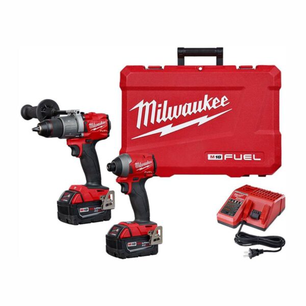 MILWAUKEE HAMMER DRILL / IMPACT COMBO KIT W/ 2X 5AH BATTERIES