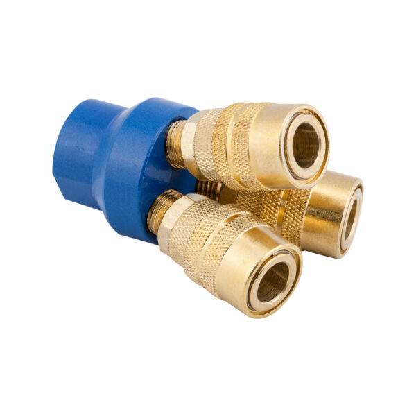 1/4" NPT FEMALE FLAT HEX TRIPLE MANIFOLD WITH COUPLINGS