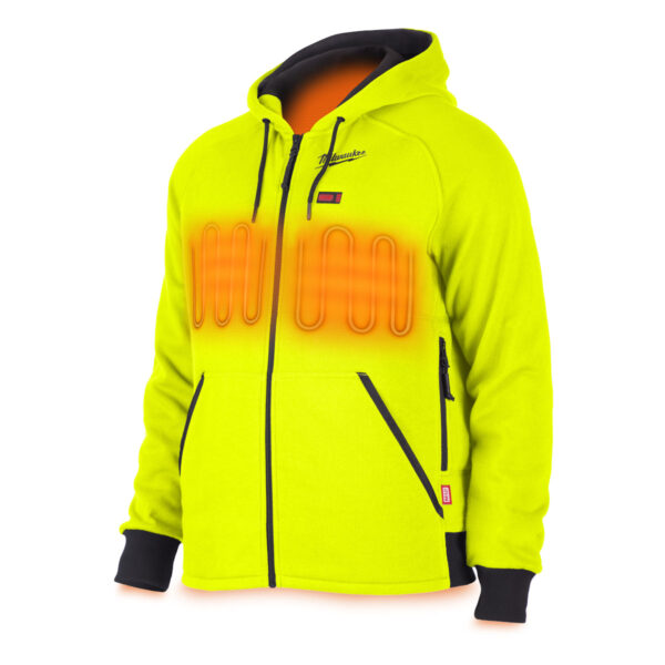 MILWAUKEE M12 HEATED HI-VIS HOODIE (BARE TOOL) - L