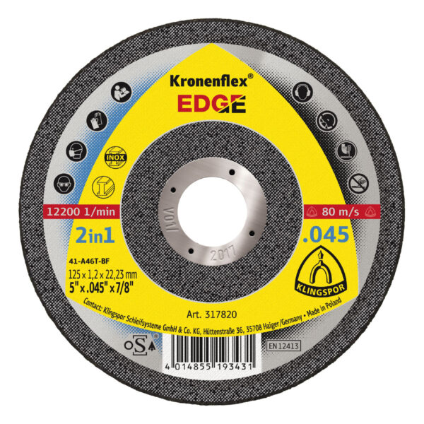 Kronenflex® cut-off wheels 0,8 - 1,0 mm EDGE 6 x 1/16 x 7/8 (inch)