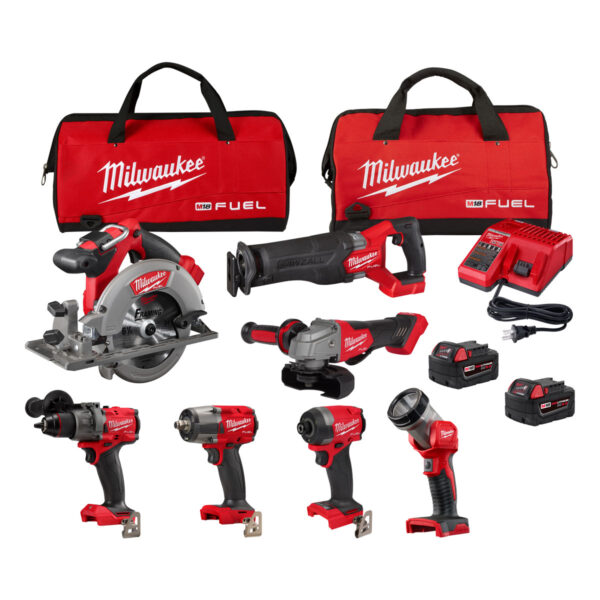 MILWAUKEE M18 FUEL 7 TOOL COMBO KIT W/ 2 X 5 AH BATTERIES