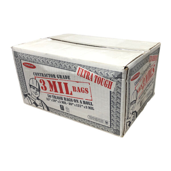 Ralston 38001 Supersak® Contractor Garbage Bags 3 Mil 35" X 50 in Black