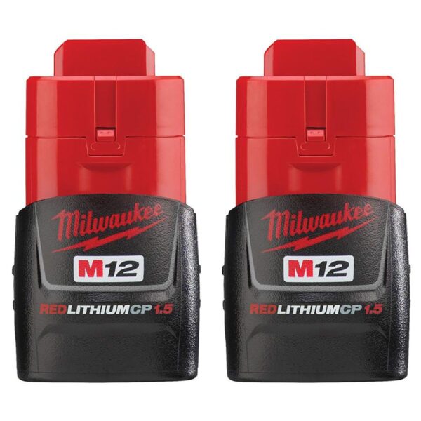 MILWAUKEE M12 2 PACK 1.5 AH BATTERIES