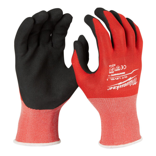 MILWAUKEE CUT LEVEL 1 NITRILE DIPPED GLOVES SMALL