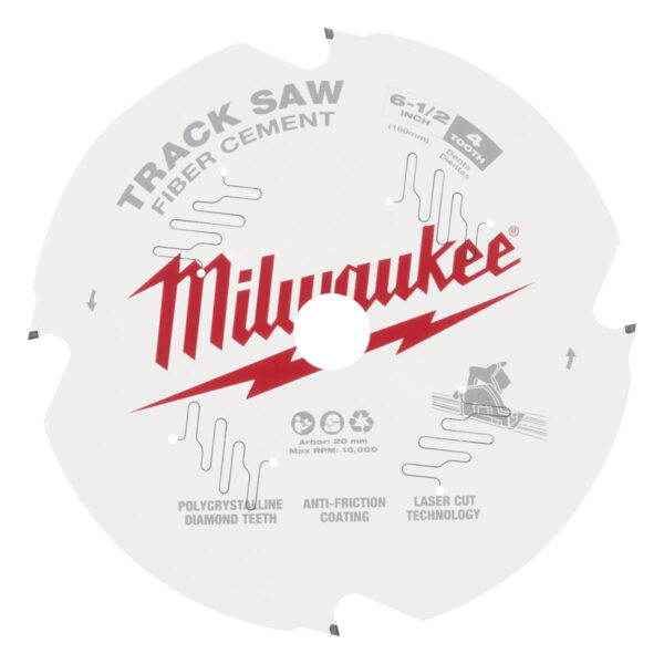 MILWAUKEE 6-1/2" 4T FIBER CEMENT TRACK SAW BLADE COATED