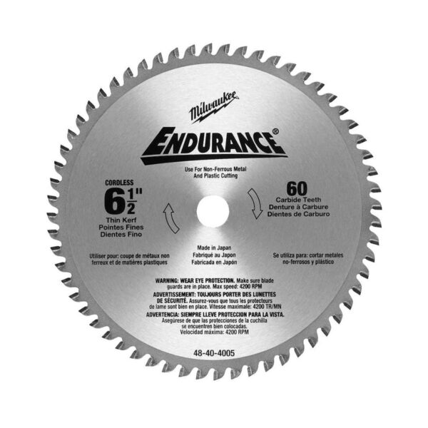 MILWAUKEE 6 1/2" X 60 TOOTH NON FERROUS METAL BLADE