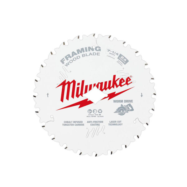 MILWAUKEE 7 1/4" X 24 TOOTH WORM DRIVE CIRCULAR SAW BLADE