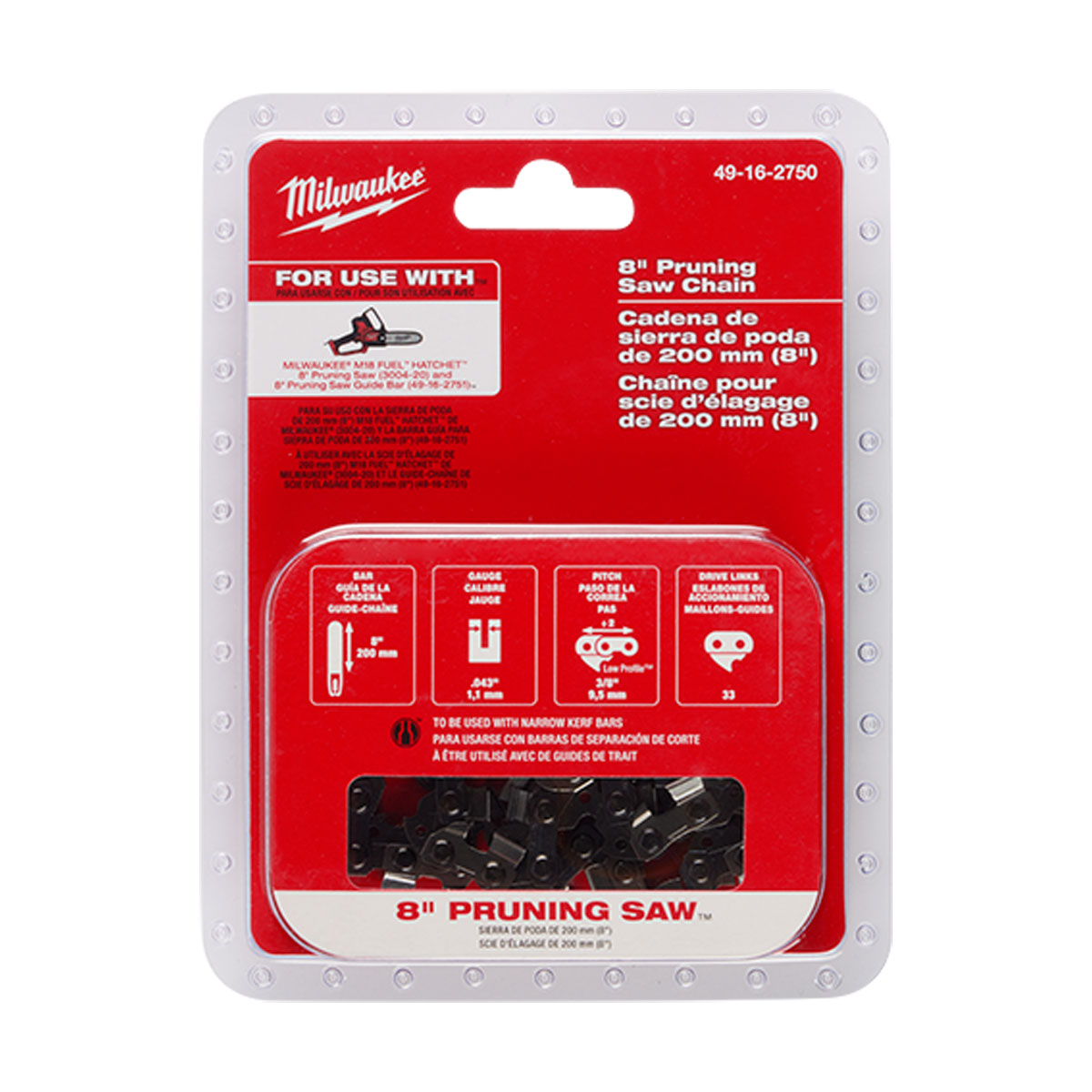 Milwaukee pole saw replacement chain hotsell