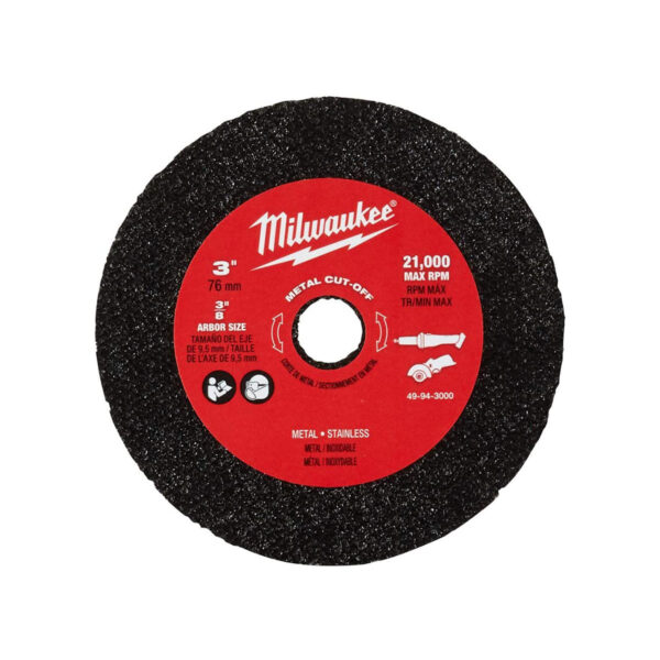 MILWAUKEE 3" METAL CUT OFF WHEEL 3 / PK
