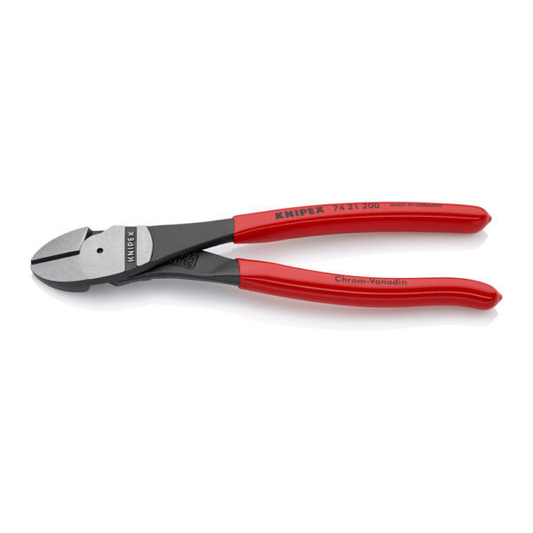 Knipex 74 21 200 8" High Leverage 12° Angled Diagonal Cutters
