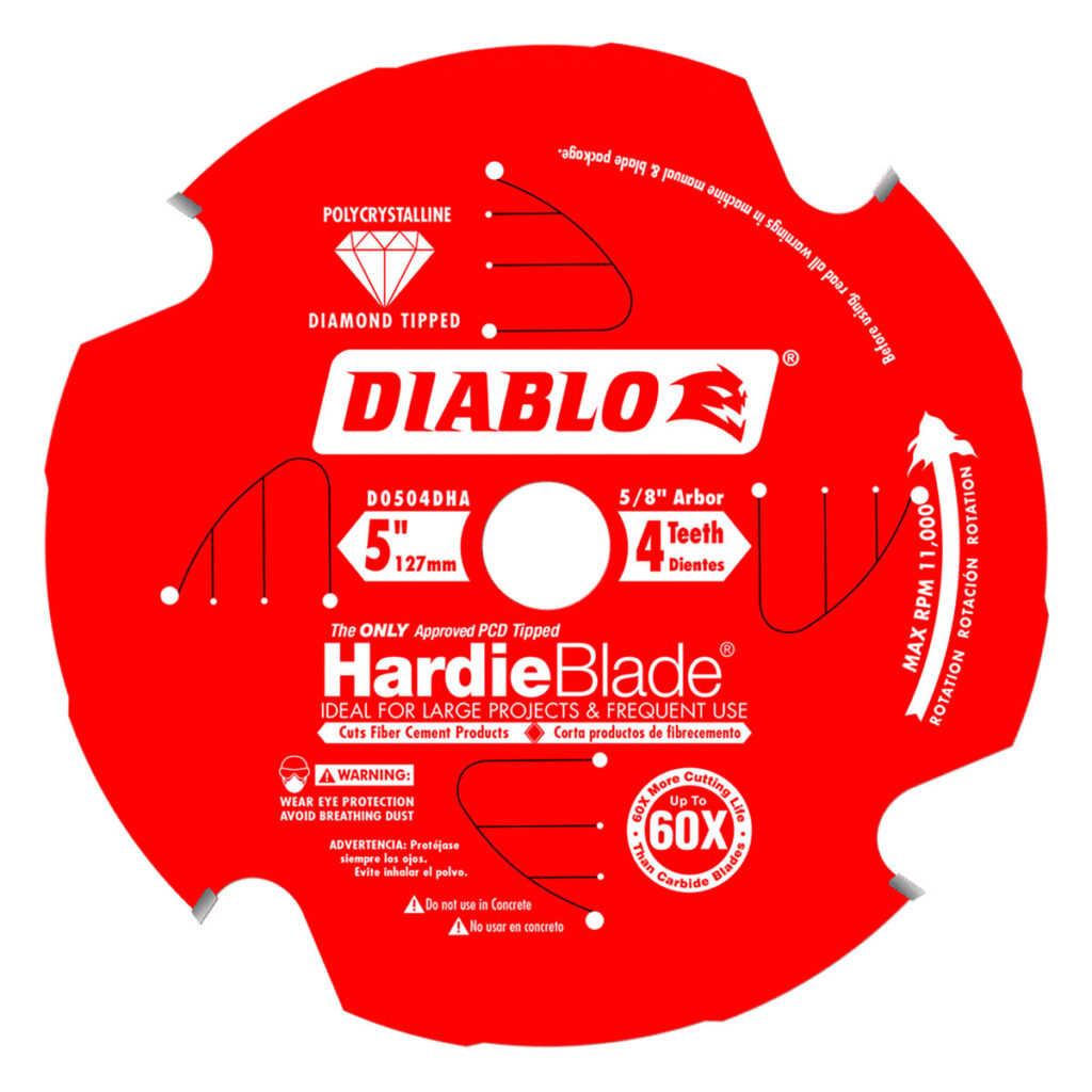 Diablo 5" x 4 Tooth (PCD) Fiber Cement HardieBlade