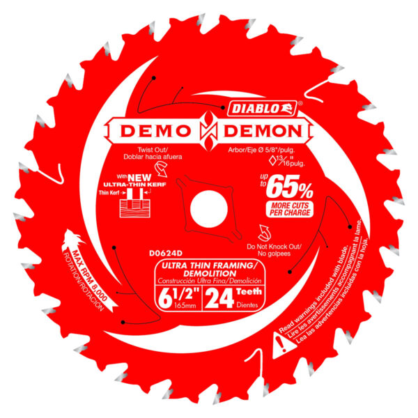 Diablo 6-1/2" 24-Tooth Ultra-Thin Framing/Demolition Saw Blade