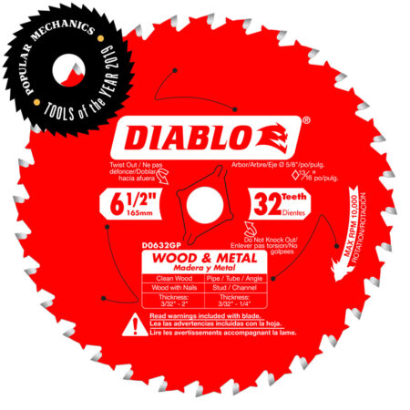 Diablo 6-1/2" x 32 Tooth Wood & Metal Carbide Saw Blade