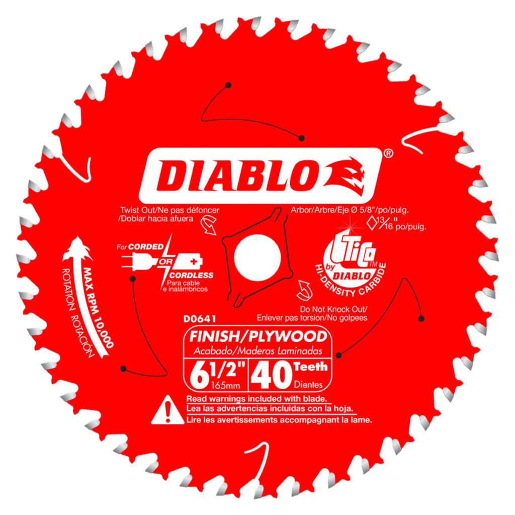 Diablo 6-1/2" x 40 Tooth Finish Trim Saw Blade