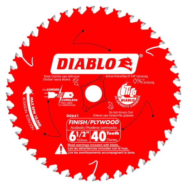 Diablo 6-1/2" x 40 Tooth Finish Trim Saw Blade