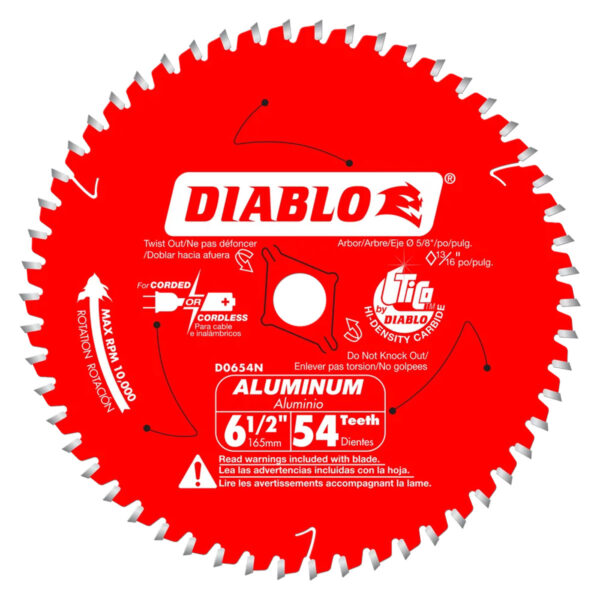 Diablo 6-1/2" x 54 Tooth Medium Aluminum Cutting Saw Blade