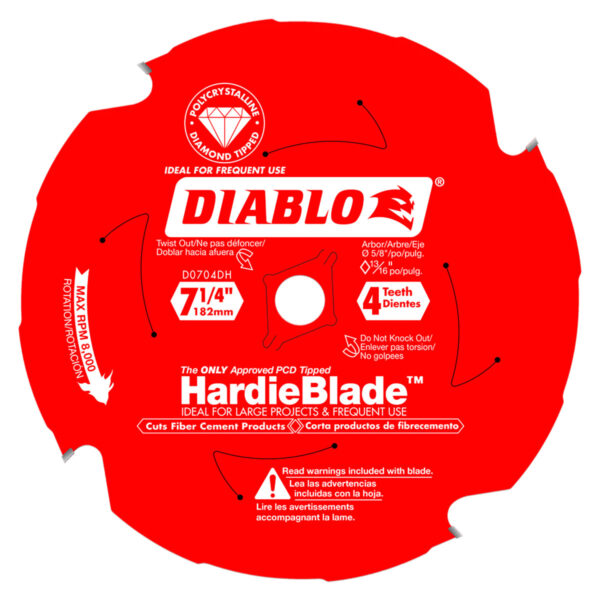 Diablo 7-1/4" x 4 Tooth (PCD) Fiber Cement HardieBlade