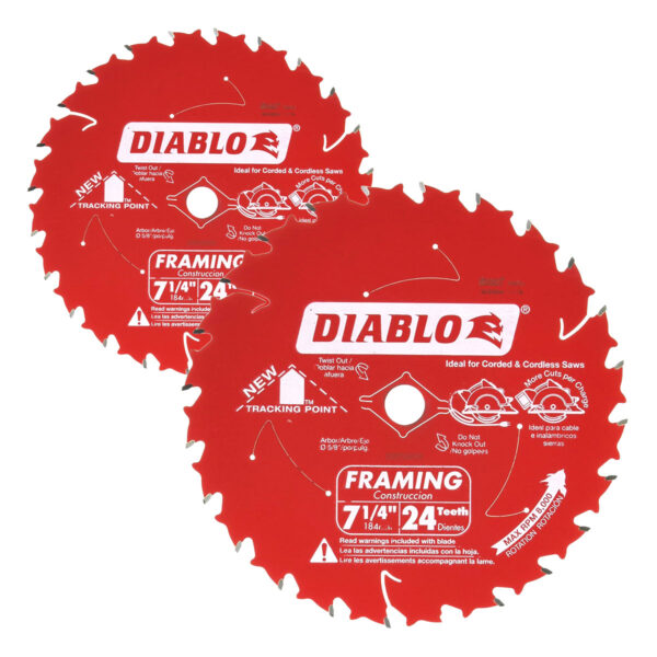 DIABLO 2 PACK 7-1/4 IN. X 24 TOOTH FRAMING SAW BLADE