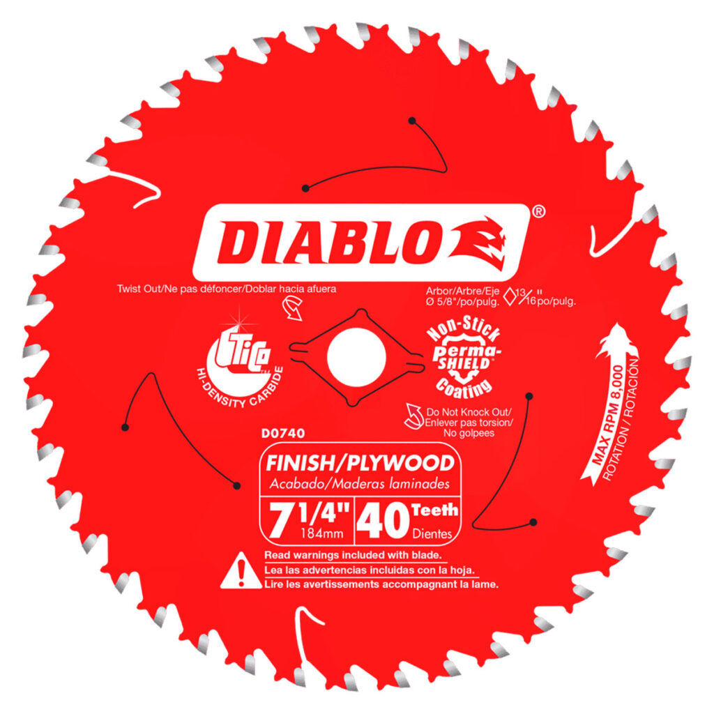 Diablo 7-1/4" x 40 Tooth Finish Saw Blade