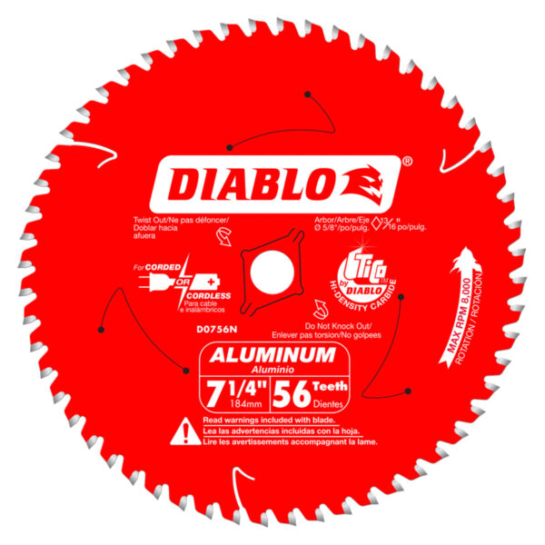 Diablo 7-1/4" x 56 Tooth Thick Aluminum Cutting Saw Blade