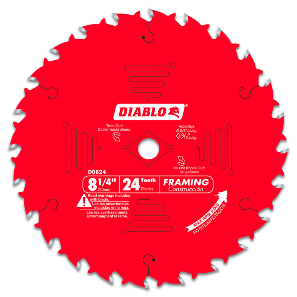 Diablo 8-1/4" x 24 Tooth Framing Saw Blade
