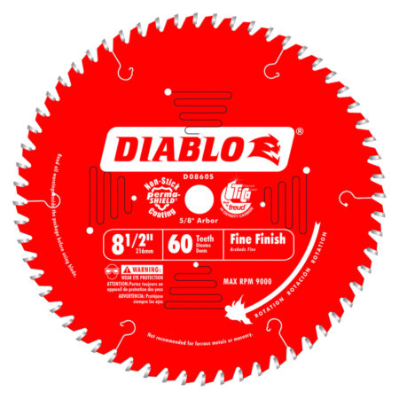Diablo 8-1/2" x 60 Tooth Fine Finish Saw Blade