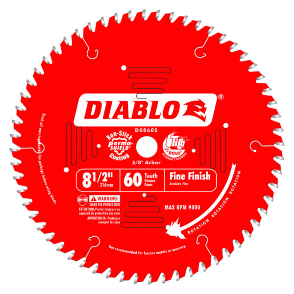 Diablo 8-1/2" x 60 Tooth Fine Finish Saw Blade