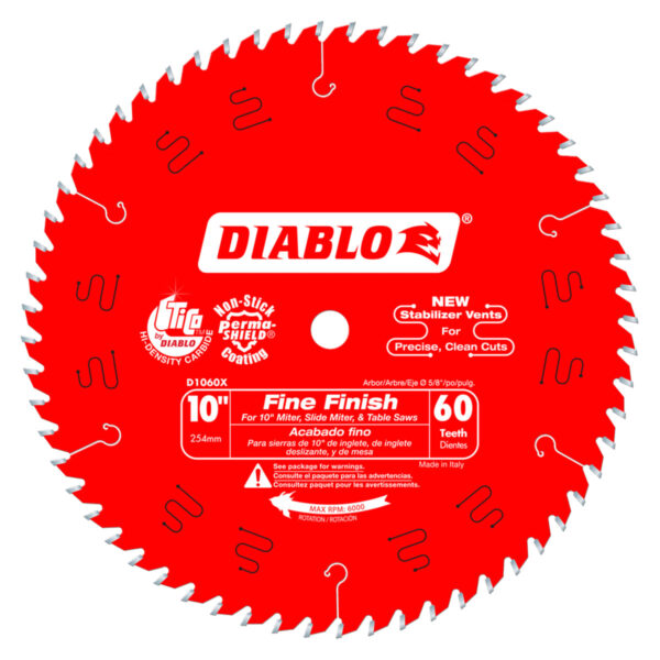 Diablo 10" x 60 Tooth Fine Finish Saw Blade