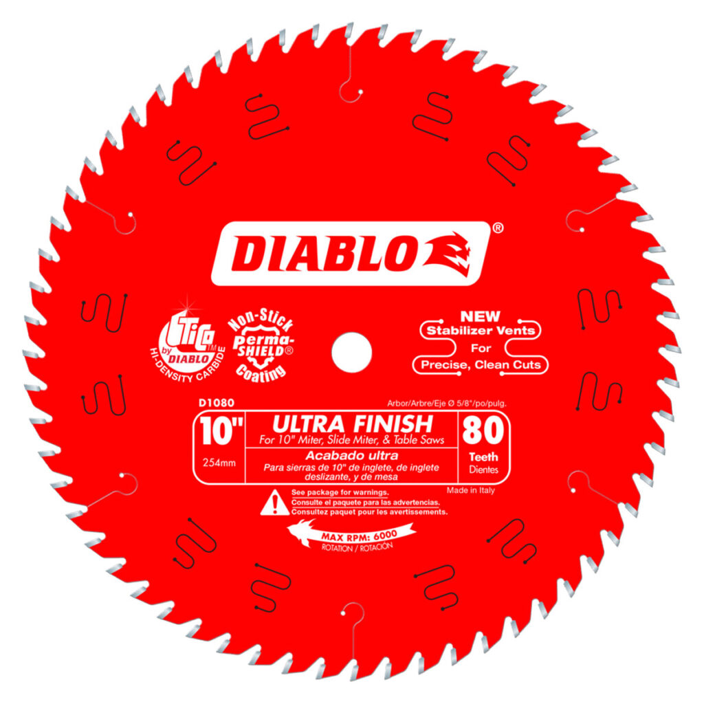 Diablo 10" x 80 Tooth Ultra Finish Saw Blade