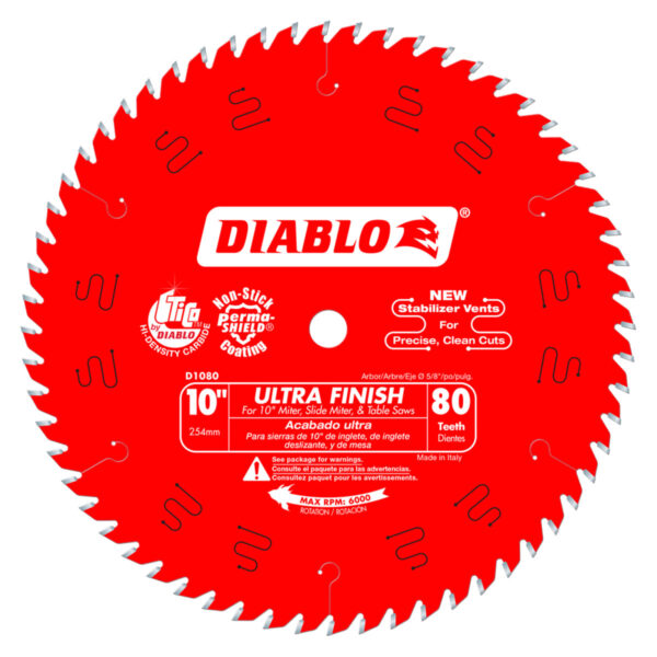 Diablo 10" x 80 Tooth Ultra Finish Saw Blade