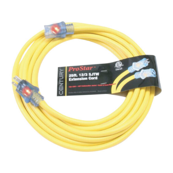 25' 12/3 SJTW PRO STAR EXTENSION CORD YELLOW