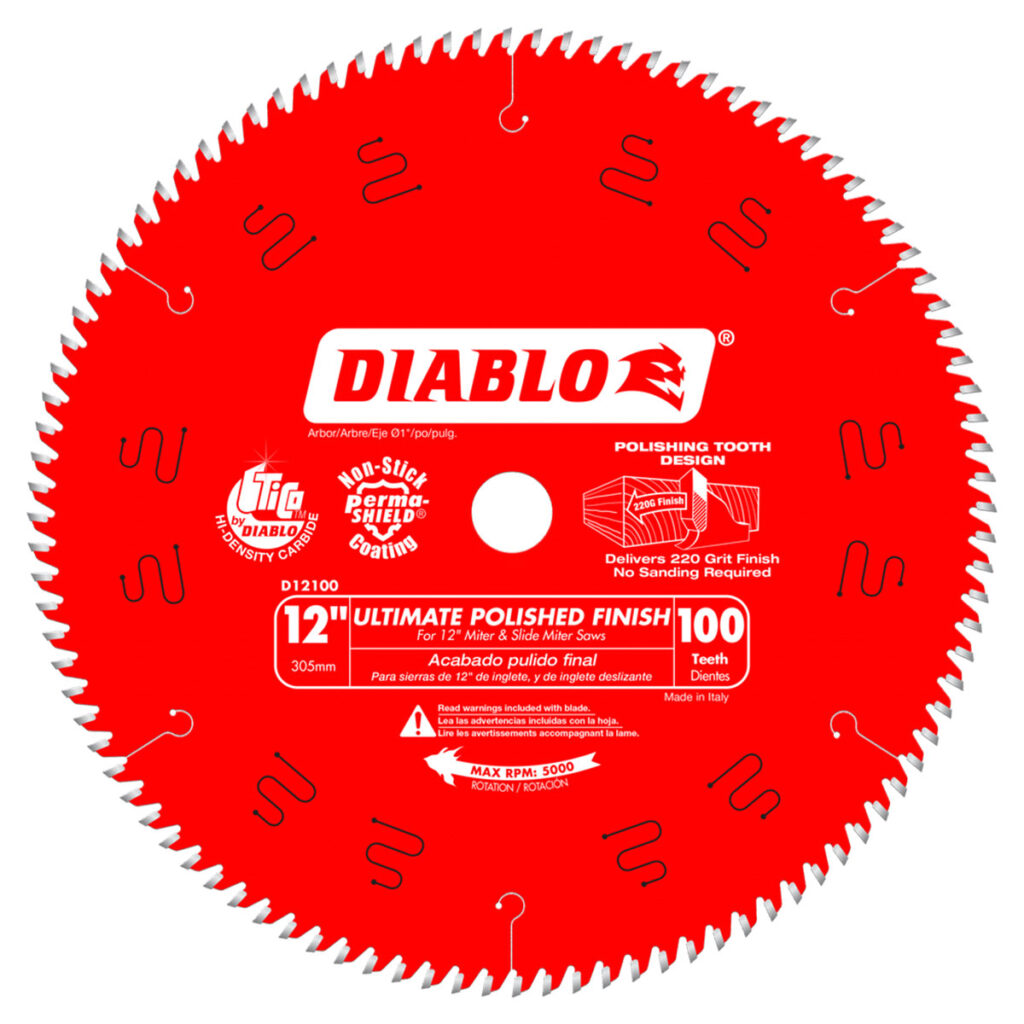 Diablo 12" x 100 Tooth Ultimate Polished Finish Saw Blade