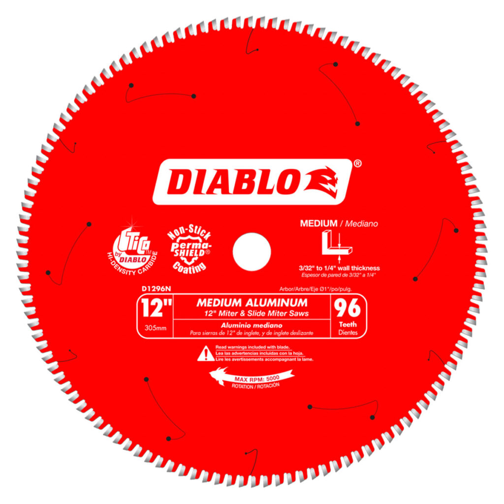 Diablo 12" X 96 Tooth Medium Aluminum Saw Blade