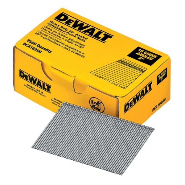 DEWALT Finish Nails, 20-Degree, 2-Inch, 16Ga, 2500-Pack