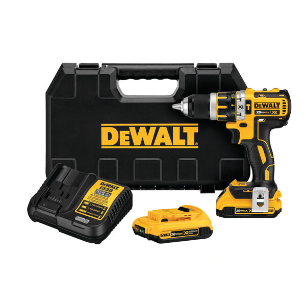 DEWALT 20V XR HAMMER DRILL / DRIVER W/ 2 2.0AH BAT + BOX