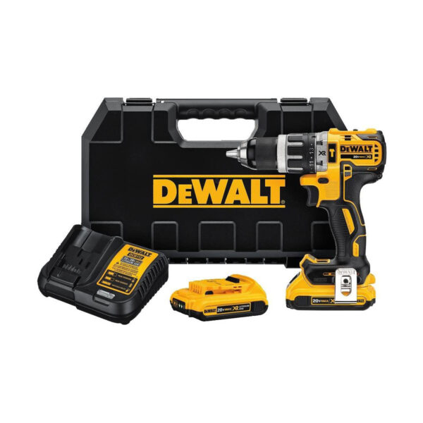 DEWALT 20V MAX** XR Lithium Ion Compact Hammer Drill Kit, 1/2-Inch, 2.0-Amp Hour